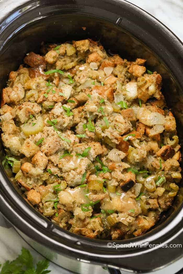 Get Perfect Crispy & Moist Crock Pot Stuffing Every Time